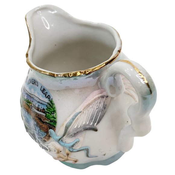 Vtg Dragonware Lusterware Creamer Moriage Lovers Leap Chattanooga TN Souvenir - Picture 6 of 12
